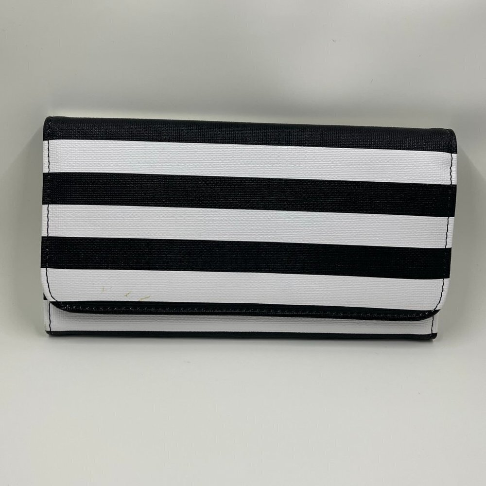 Kut From The Kloth Black And White Striped Wallet.